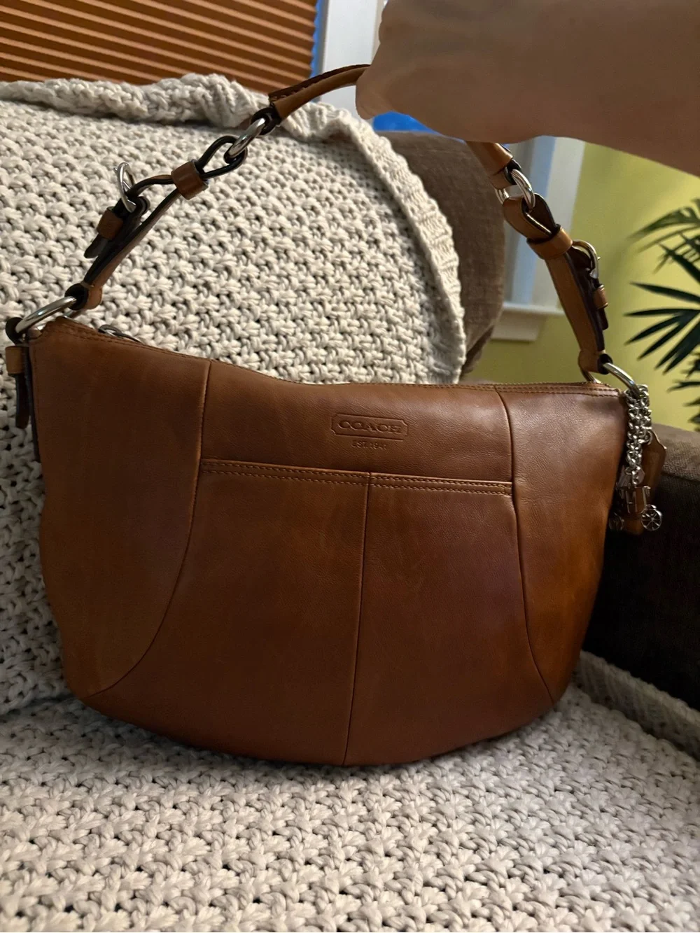 Coach Soho Hobo Bag Cognac Brown Glove Leather Shoulder Bag Style 12683